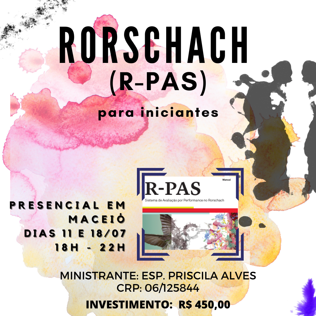 Curso presencial em Maceió - RORSCHACH (R-PAS)